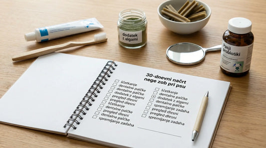 Dnevna in tedenska rutina nege zob pri psu: 30‑dnevni načrt